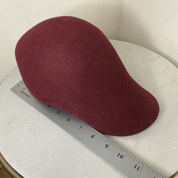 Laird Hatters Cranberry Maroon Wool Duckbill Cap Hat Equestrian England Women Sm main image 8